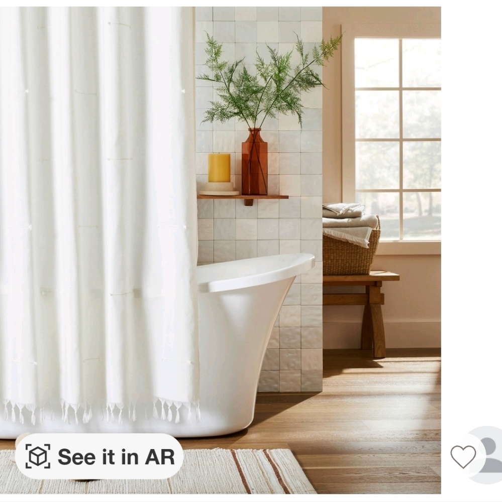 Hearth & Hand White Shower Curtain